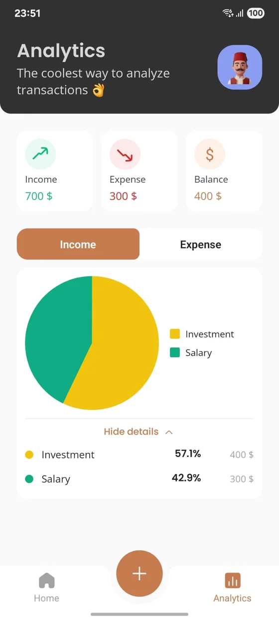 SelfFinance uygulama ekran görüntüsü